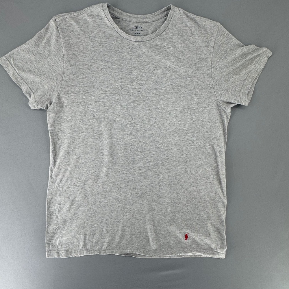 Polo Ralph Lauren Mens Classic Fit Cotton T-Shirt Heather Grey‎ Red Pony Size M